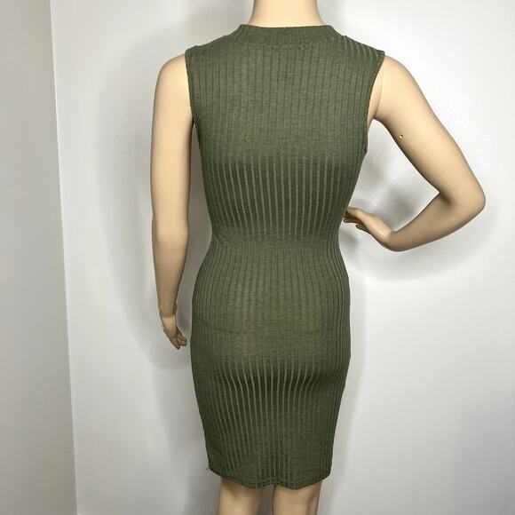 Rue 21 Green Bodycon Ribbed Cut Out Dress - Picture 3 of 7